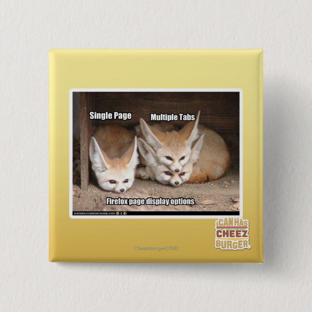 Page display options 15 cm square badge (Front)