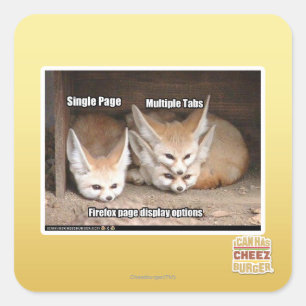 Page display options square sticker