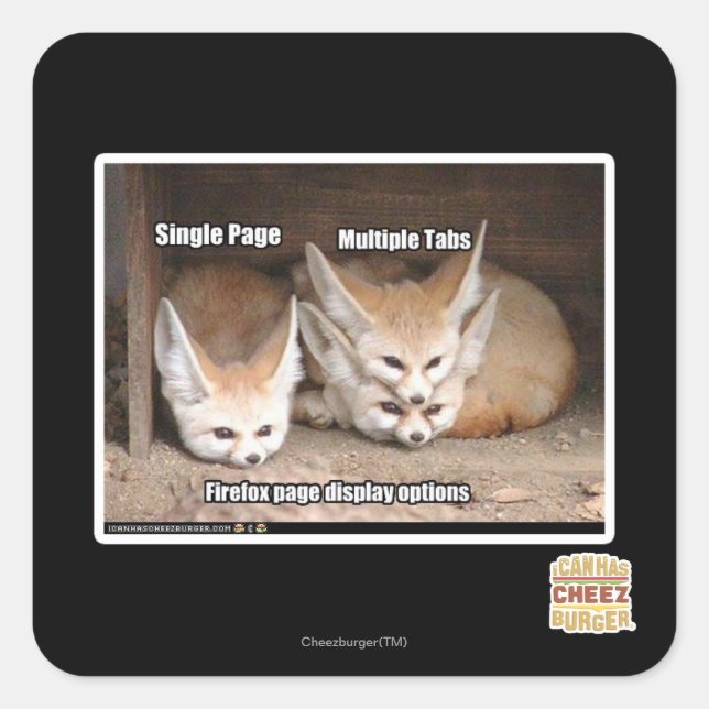 Page display options square sticker (Front)