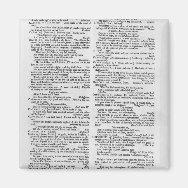 Page from a Dictionary Magnet (Front)