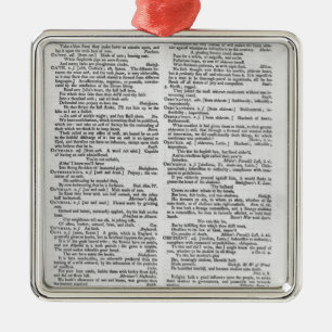 Page from a Dictionary Metal Tree Decoration