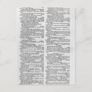 Page from a Dictionary Postcard