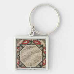 Page from a Hebrew Bible depicting fish Key Ring