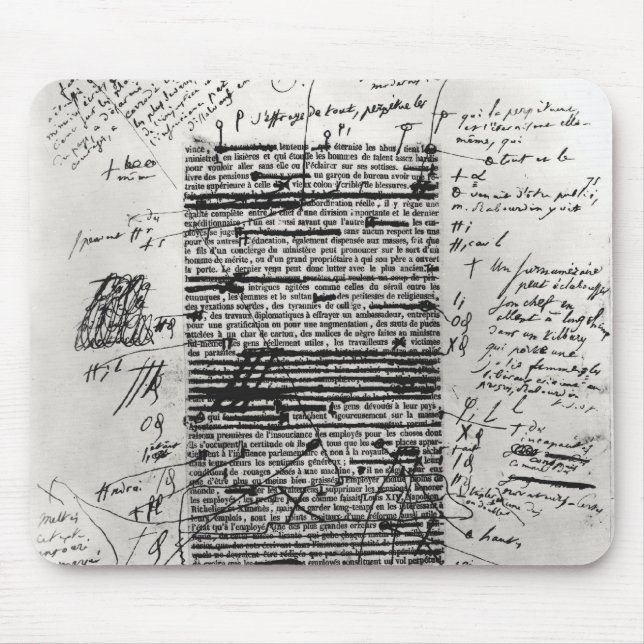 Page from one of Balzac's works Mouse Mat (Front)