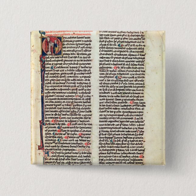 Page from the 'Somme de Theologie' 15 Cm Square Badge (Front)