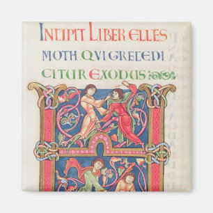 Page from the Winchester Bible, c.1150-80 Magnet