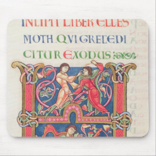 Page from the Winchester Bible, c.1150-80 Mouse Mat