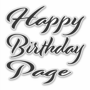 Page Name Vorname black Sticker Geburtstag