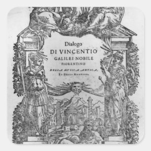 page of 'Della Musica Antica et della Moderna' Square Sticker