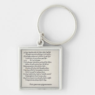 Page of Greek Epigrams by Angelo Poliziano, 1498 Key Ring