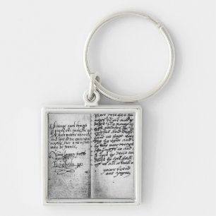 Page of manuscript key ring