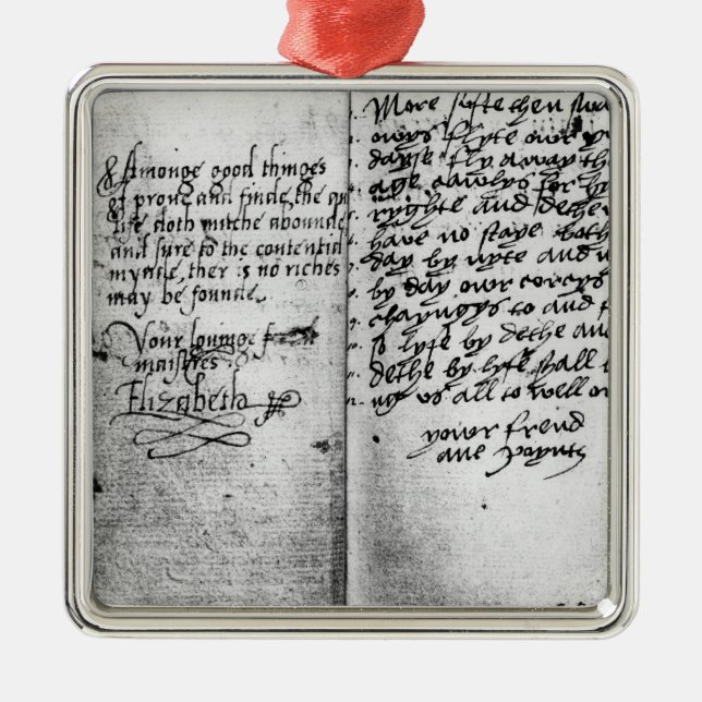 Page of manuscript metal tree decoration (Front)