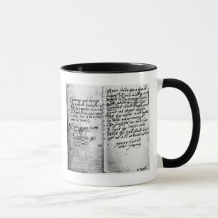Page of manuscript mug
