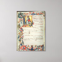 Page of musical notation with a historiated