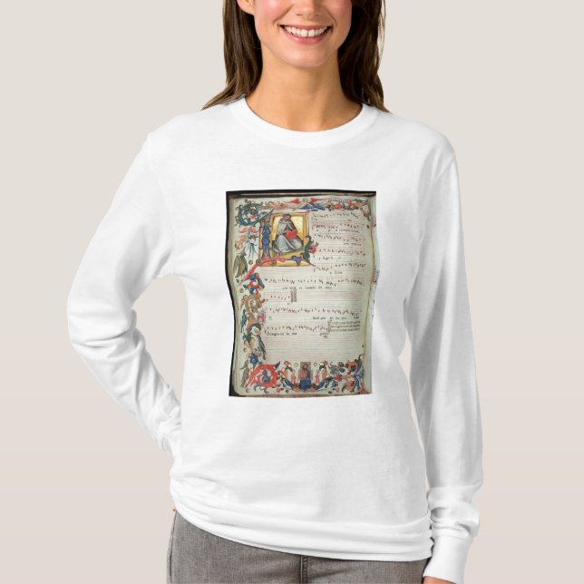 Page of musical notation with a historiated T-Shirt (Front)