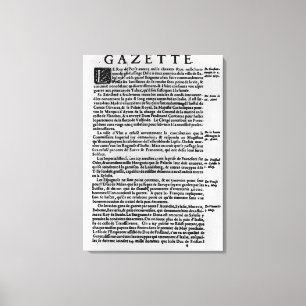 Page of text from 'La Gazette' Canvas Print