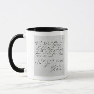 Page of text with his signature mug