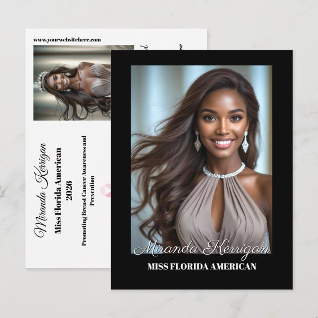 Pageant Autograph Card Black Border Miss Pageants (Front/Back)