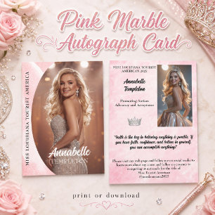 Pageant Autograph Card Pink Ice Pageant Platform
