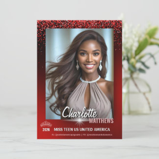 Pageant Autograph Card Red Glimmer Style