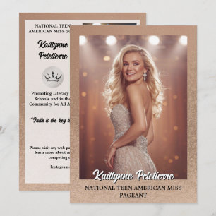Pageant Autograph Cards Rose Gold Foil Pageants
