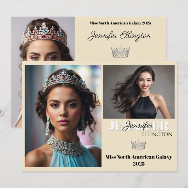 Pageant Autograph Comp Cards Beige Border Card (Front/Back)