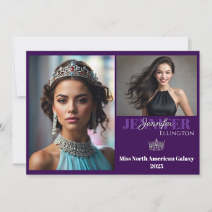 Pageant Autograph Comp Cards Purple Border Card