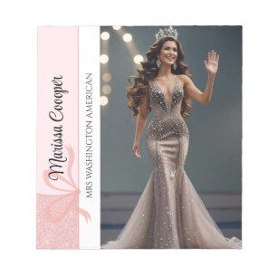 Pageant Autograph Pad Glitter Bow Notepad