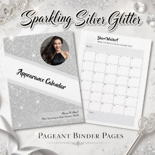Pageant Binder Calendar Silver Glitter Pages