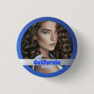 Pageant Button Royal Blue Shimmer