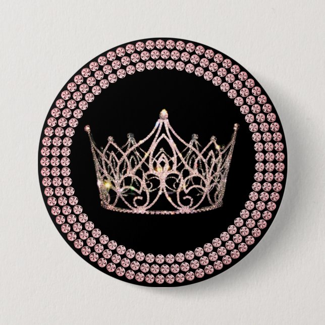 Pageant Crown Button - Rose Gold Glam (Front)