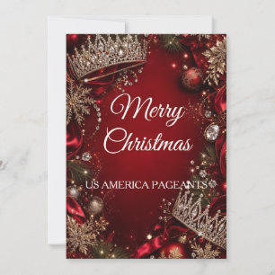 Pageant Crown Custom Christmas Card for Pageants