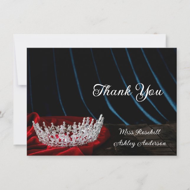 Pageant Crown Flat Thank You Card (Front)