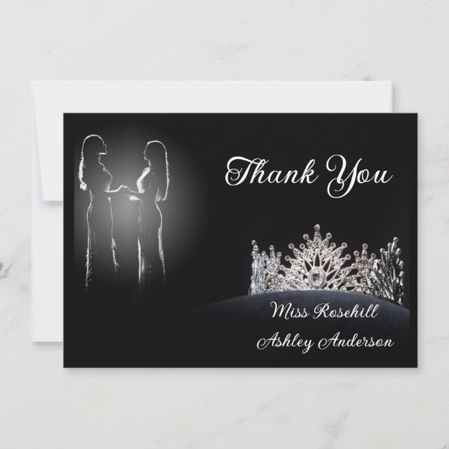 Pageant Crown Flat Thank You Card (Front)