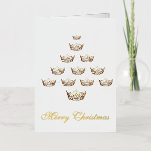 Pageant Crown Folded Foil Holiday Card