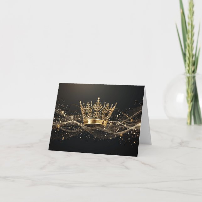 Pageant Crown Folded Note Card (Front)