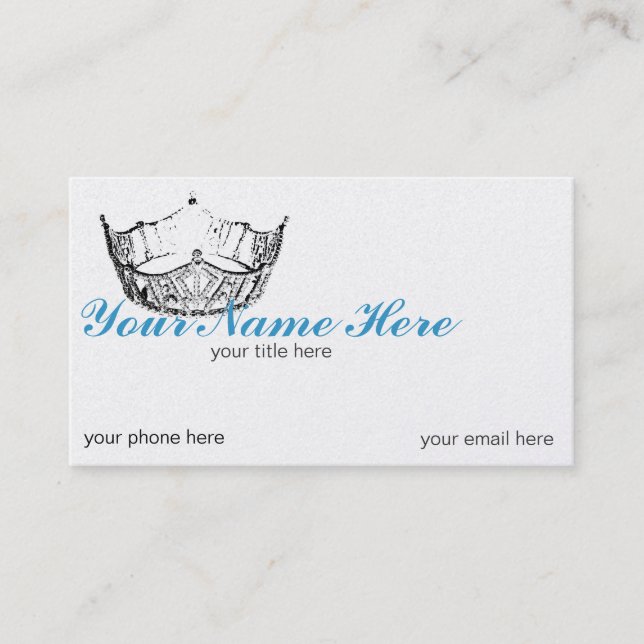 Pageant Crown Litho Customise Business Cards (Front)