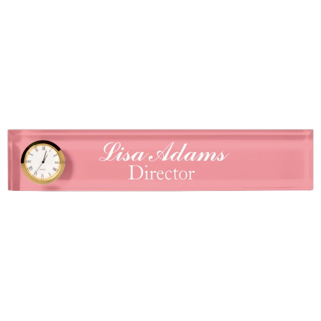 Pageant Custom Clock Desk Nameplate (Front)
