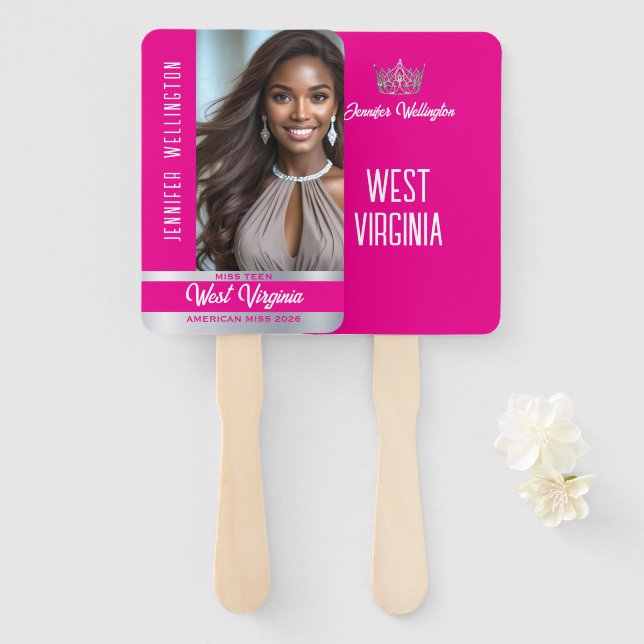 Pageant Fan Wavers | Berry Shine Set of 10 Fans (Front and Back)