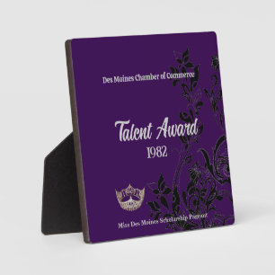 Pageant Floral Silver Crown Acrylic Award Plaque