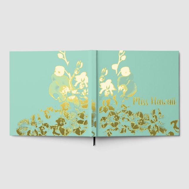 Pageant Foil Orchids Scrapbook  Guest Book (Full)