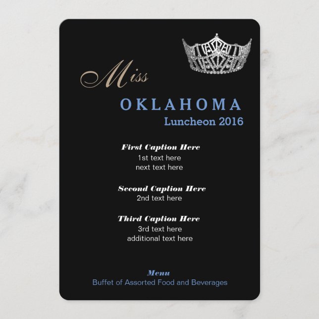 Pageant Luncheon Program Card (Front)