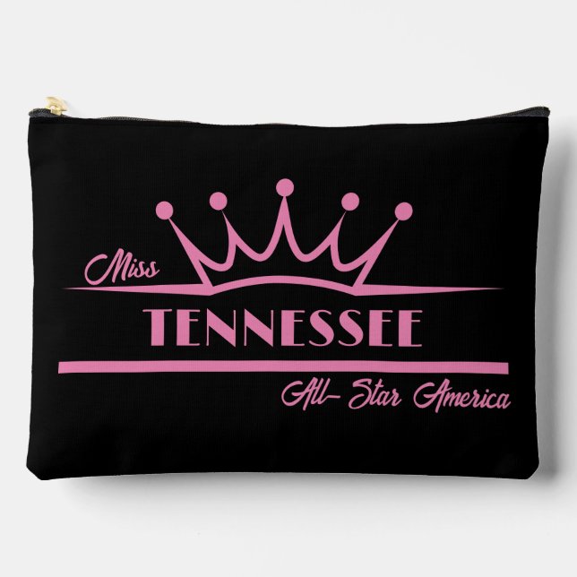 Pageant Makeup Case Pink & Black Pageants Accessory Pouch (Front)