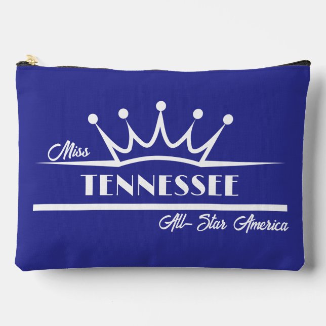 Pageant Makeup Case Royal Blue Pageants Accessory Pouch (Front)