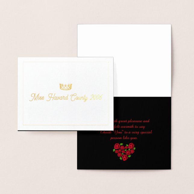 Pageant Miss Mrs. USA America Teen Thank You Card (Display)