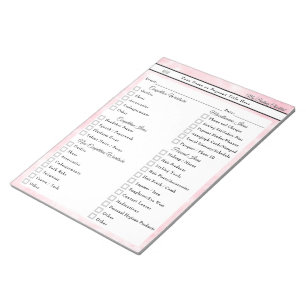 Pageant Packing Checklist Pink Marble Custom Notepad