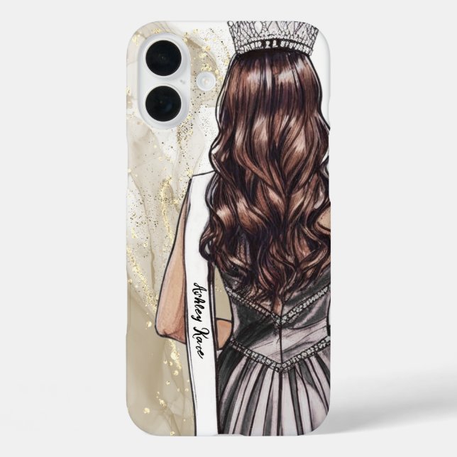 Pageant Phone Case Gold Sparkle Pageant Queen (Back)
