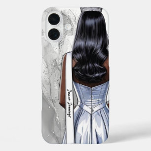 Pageant Phone Case Silver Glitter Pageant Queen