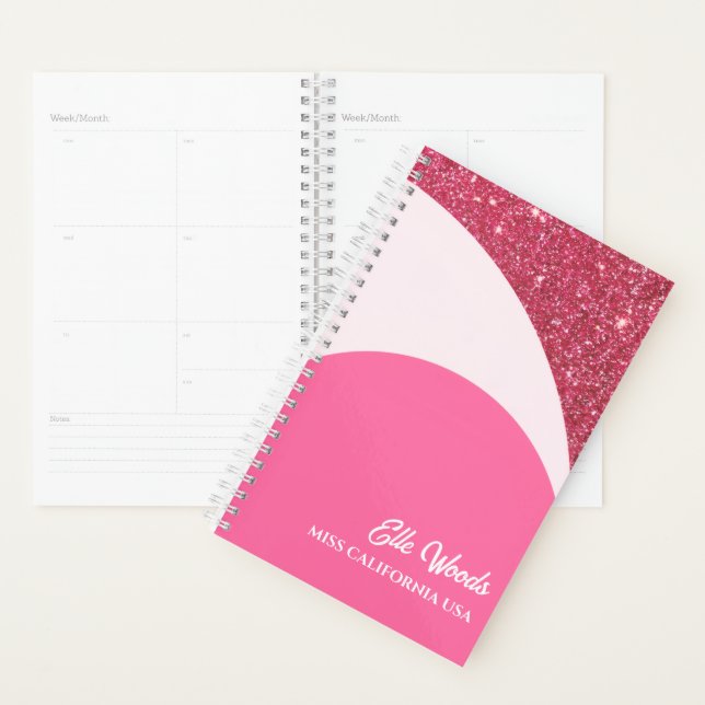 Pageant Planner Calendar Bright Pink Glitter (Display)