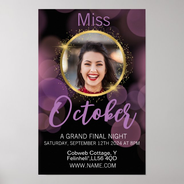 pageant  poster class invite, work birthday (Front)